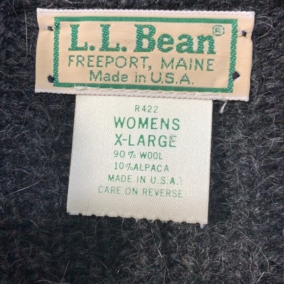 LL Bean Vintage Wool Alpaca Ribbed Thick Knit Zipper Cardigan Jacket Sweater XL - Picture 7 of 17